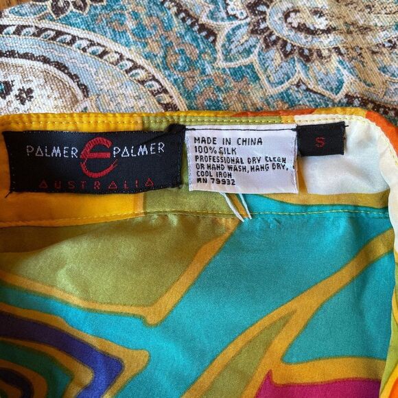 Palmer And Palmer Australia Silk Psychedelic Shirt Vintage Unisex Fit Oversized - Picture 2 of 7